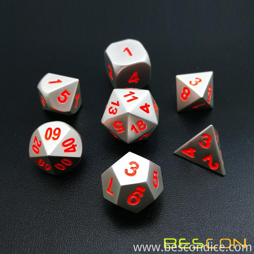 Dnd Dice Set Matt Silver Orange Numbers 1 Dnd Dice Set Matt Silver Orange Numbers 1